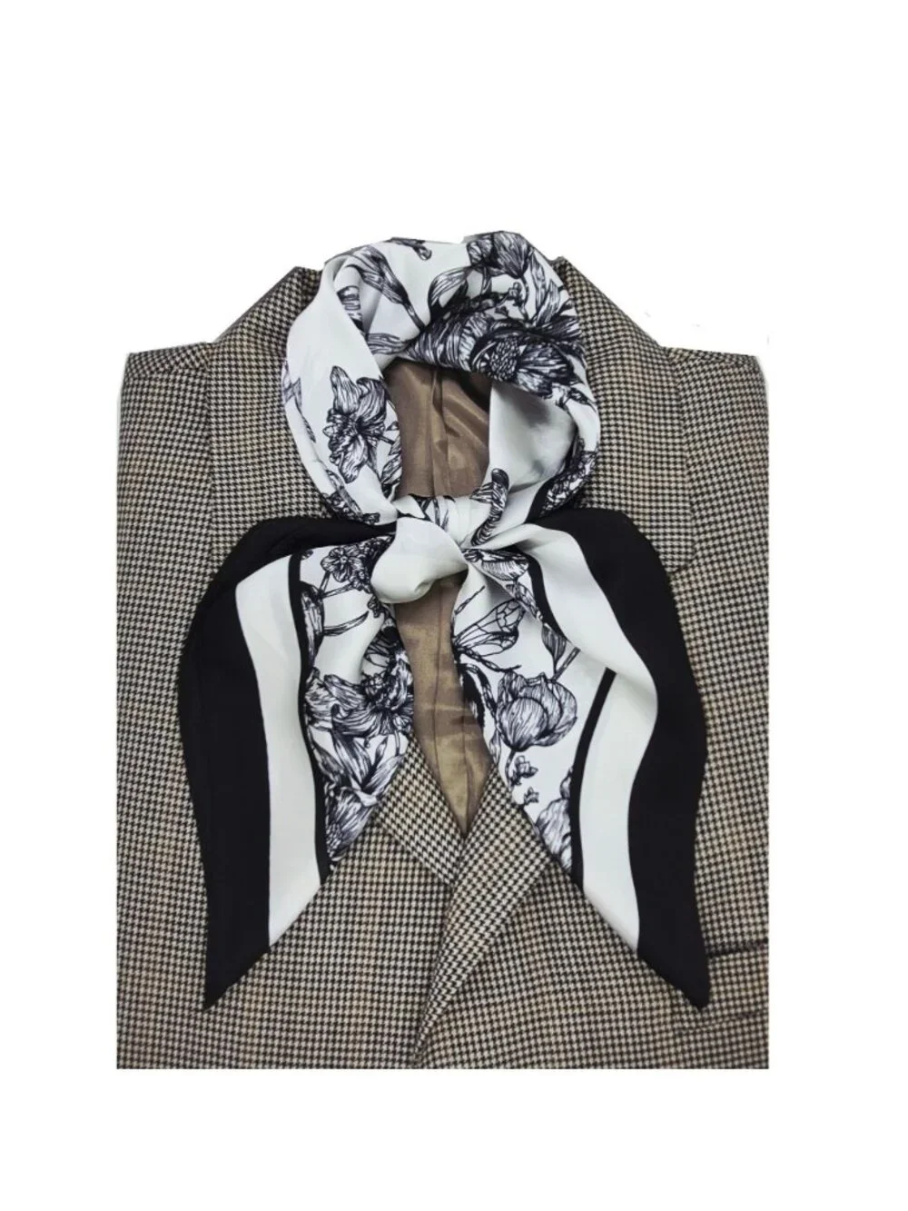 ✨✨Elegant Bandana Square Scarf Silky Satin Soft BLACK WHITE Neck Scarfs Headwrap